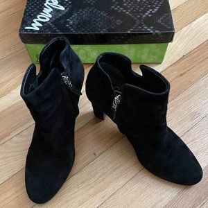 LIKE NEW Sam Edelman Women's Shelby Black Suede Booties, Size 7.5M